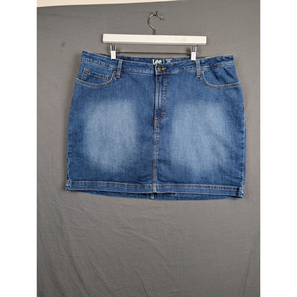 Lee Regular Fit Mid Rise Denim Skort Blue Size 20M